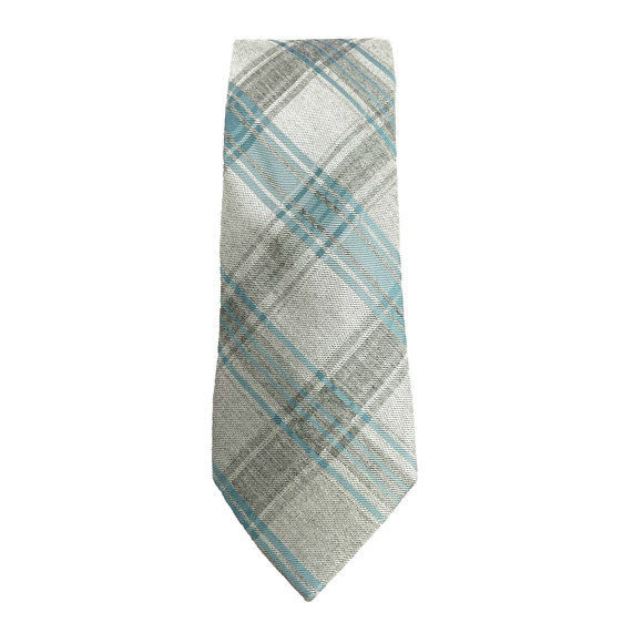 Calvin Klein Men's 100% Silk Neck Tie Platinum Plaids ll Checks 58" MSRP: $65.00 - Picture 1 of 6